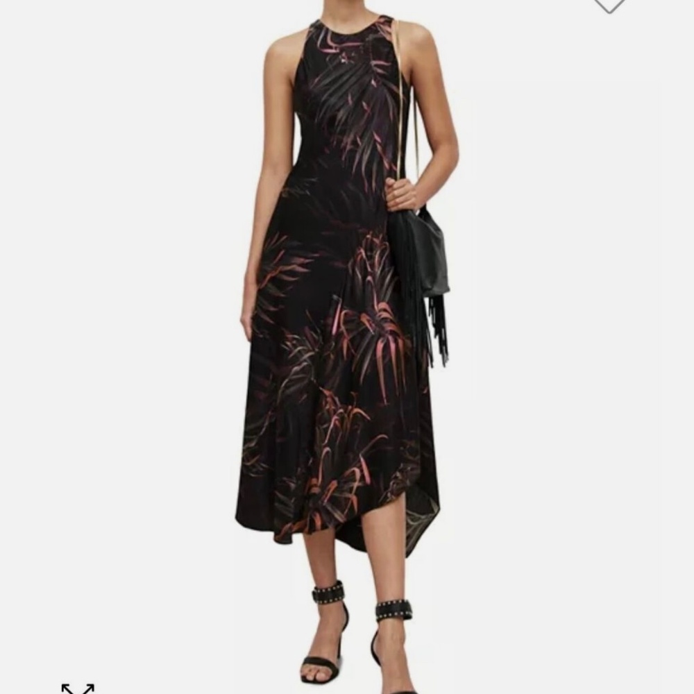ALLSAINTS Juni Luar Silk Blend Dress Women's Size 8